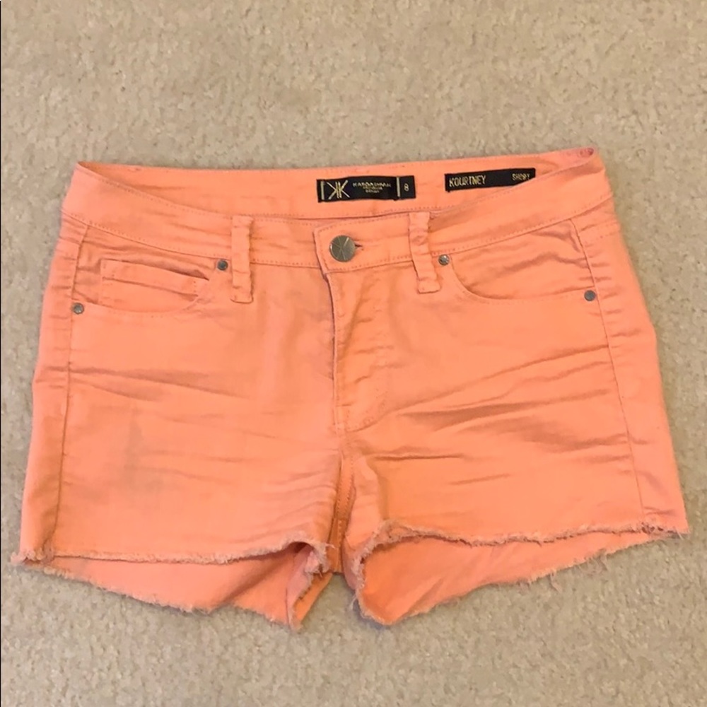 Peach stretchy shorts